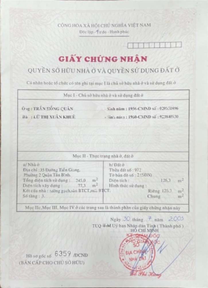 Bán nhà mặt tiền Tiền Giang, Tân Bình - ảnh chính