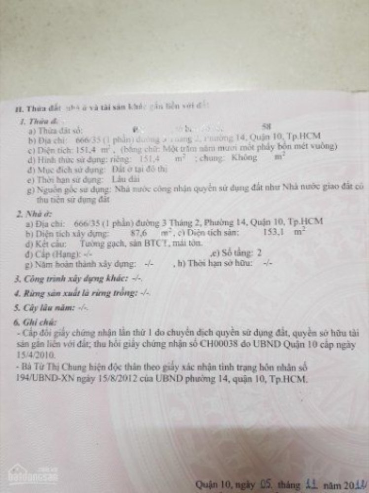 Bán nhà 666/35 Đường 3 Tháng 2, Quận 10
